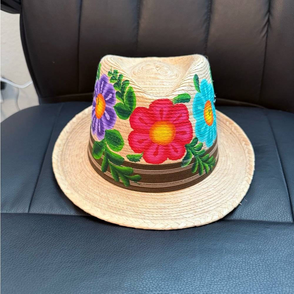 Floral women’s hand painted fedora
